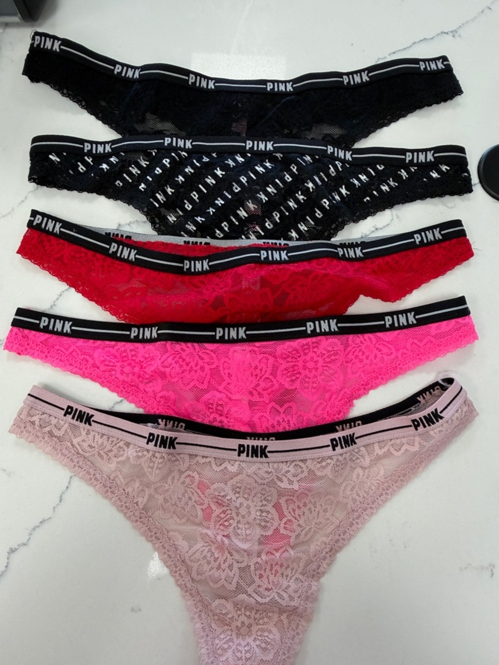 PINK Victoria's Secret Lace Bikini Set - Black, Red, Hot Pink, Blush